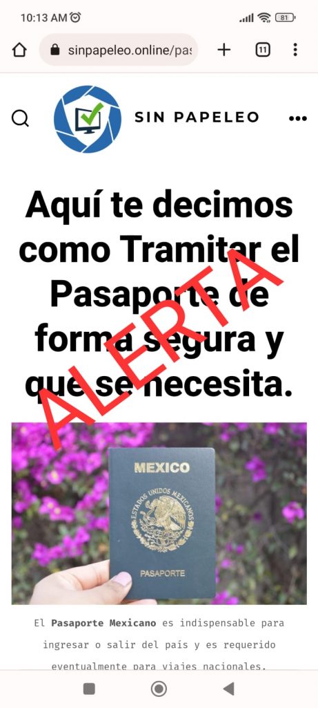 LA SSPC LLAMA A LA CIUDADANÍA A EVITAR FRAUDES EN LA EMISIÓN DE PASAPORTES