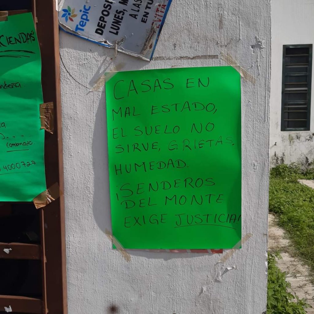 HABITANTES DE SENDEROS DEL MONTE ESTÁN INCONFORMES CON LA CONSTRUCTORA QUE LES VENDIÓ SUS VIVIENDAS.