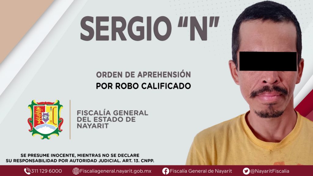 SE CUMPLIMENTA ORDEN DE APREHENSIÓN POR ROBO CALIFICADO