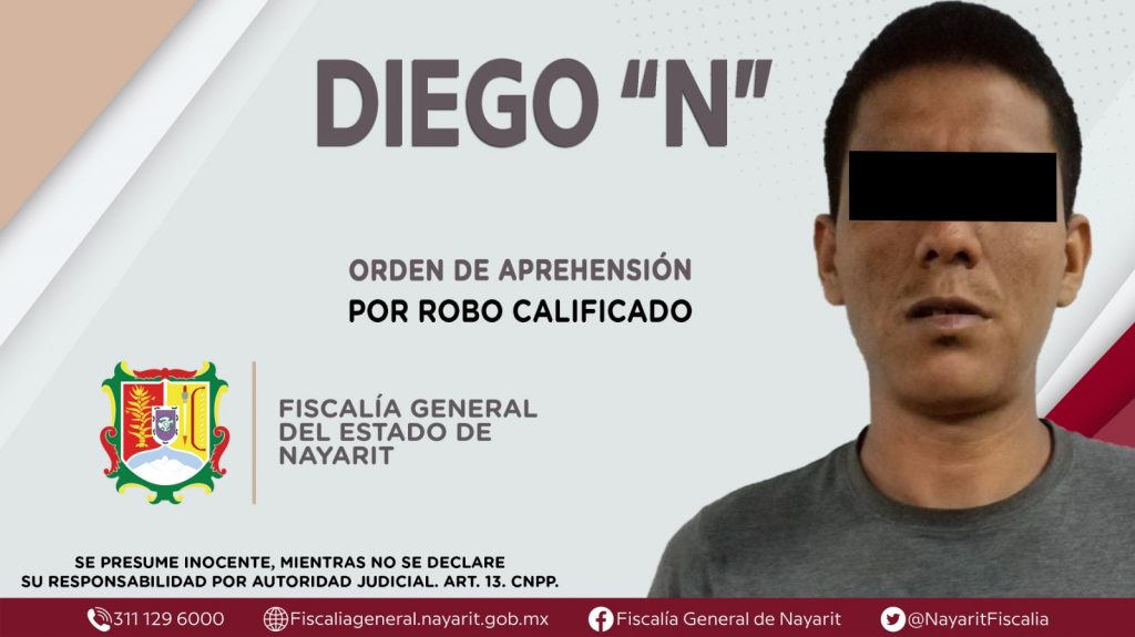 SE LE EJECUTA ORDEN DE APREHENSIÓN POR SU PROBABLE PARTICIPACIÓN EN ROBO CALIFICADO