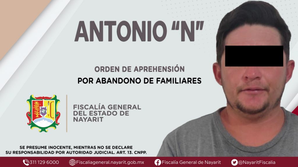 DETENIDO EN SANTIAGO IXCUINTLA POR ABANDONO DE FAMILIARES