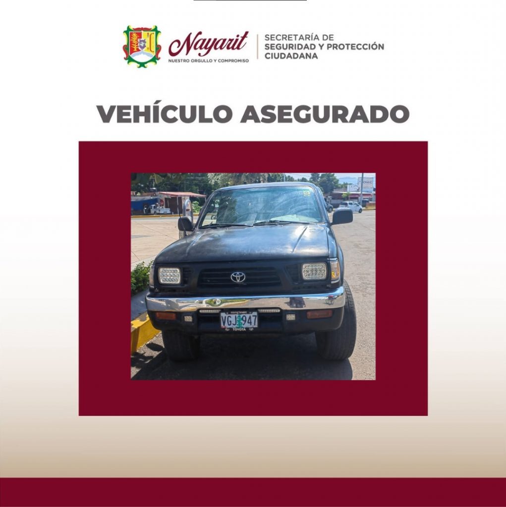 ASEGURA SSPC UN VEHÍCULO EN EL MUNICIPIO DE IXTLÁN DEL RIO
