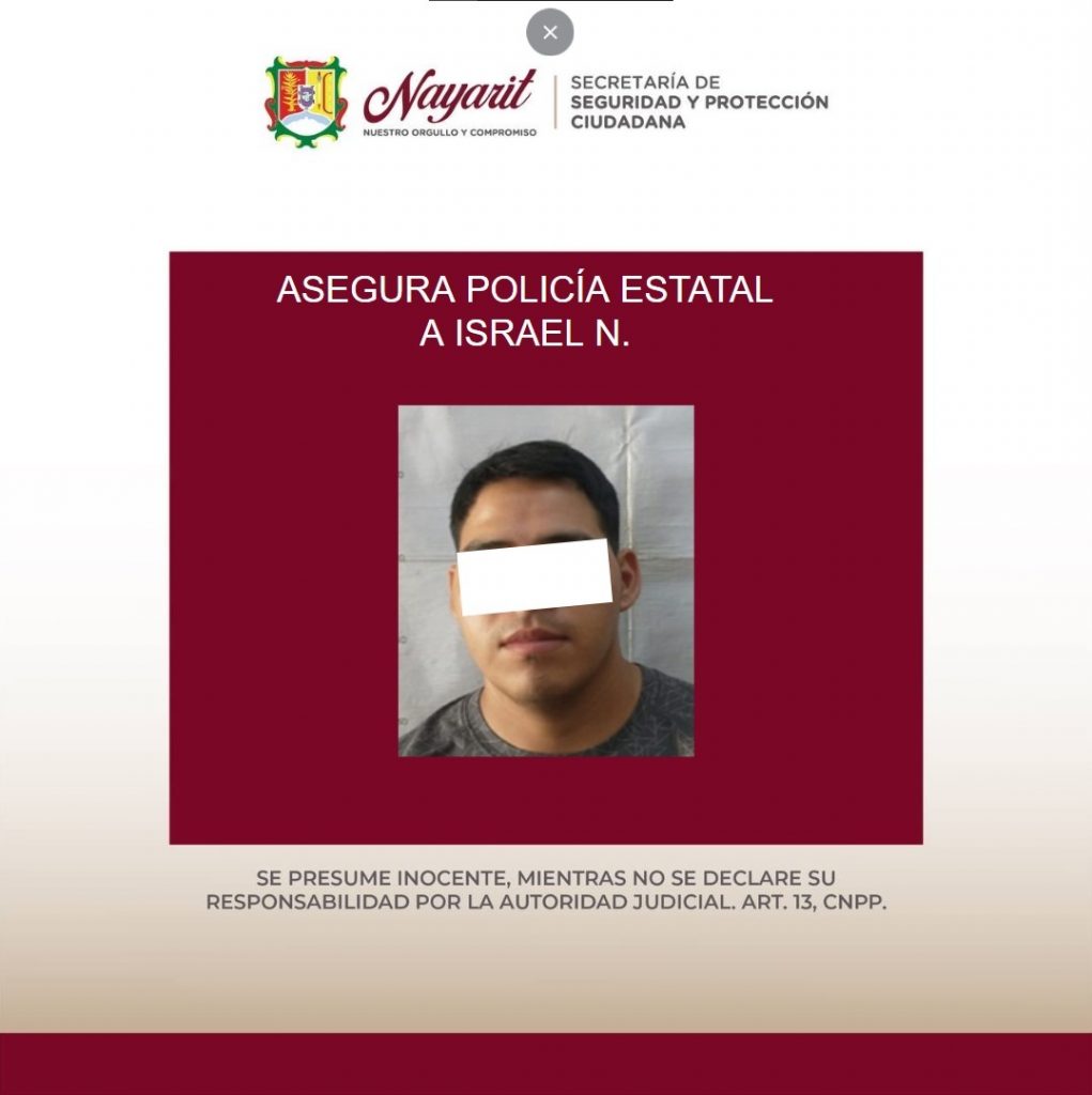 ASEGURA SSPC A UNA PERSONA EN LABORES DE PREVENCIÓN EN EL MUNICIPIO DE SANTIAGO IXCUINTLA