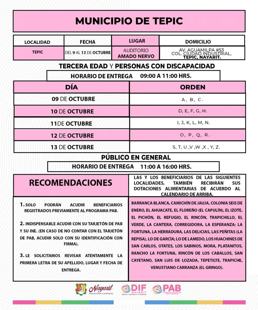 LLEVA A CABO DIF NAYARIT PROGRAMA DE ALIMENTACIÓN PARA EL BIENESTAR