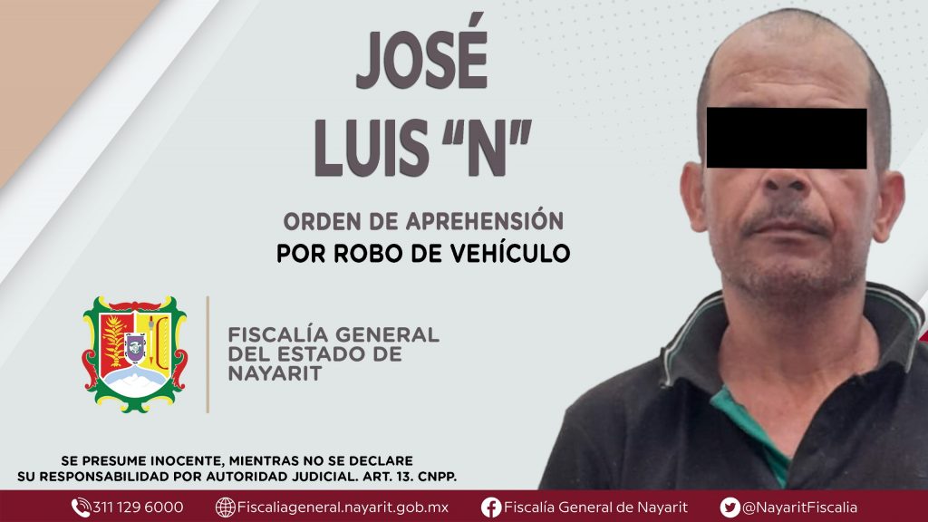 APREHENDIDO EN BAHÍA DE BANDERAS POR ROBO DE VEHÍCULO