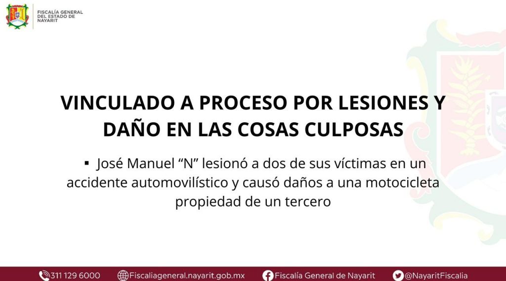 VINCULADO A PROCESO POR LESIONES Y DAÑO EN LAS COSAS CULPOSAS