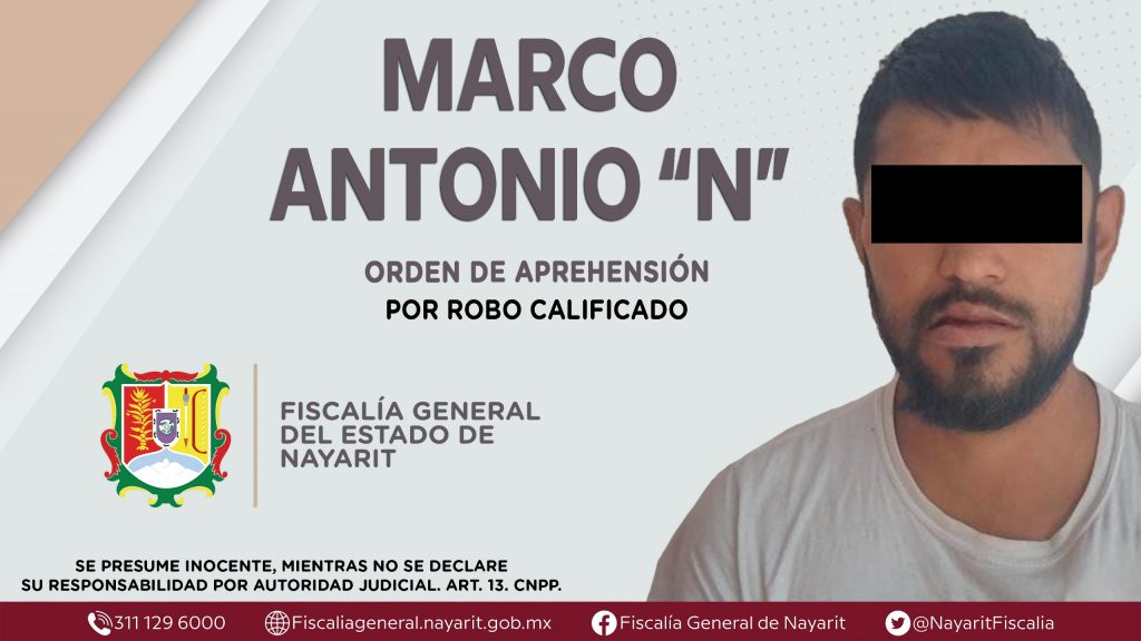 DETENIDO POR SU PROBABLE PARTICIPACIÓN EN EL DELITO DE ROBO CALIFICADO