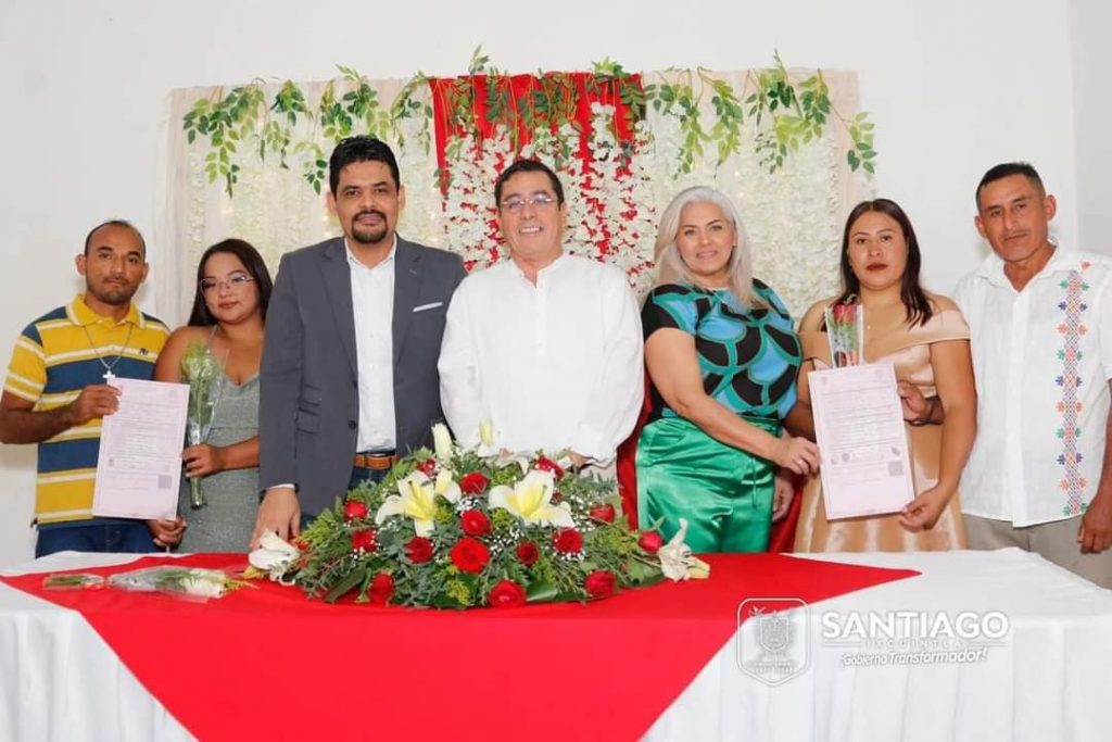UN TOTAL DE 23 PAREJAS SE DIERON EL SI EN EL EVENTO DE MATRIMONIOS COLECTIVOS EN SANTIAGO, IXCUINTLA