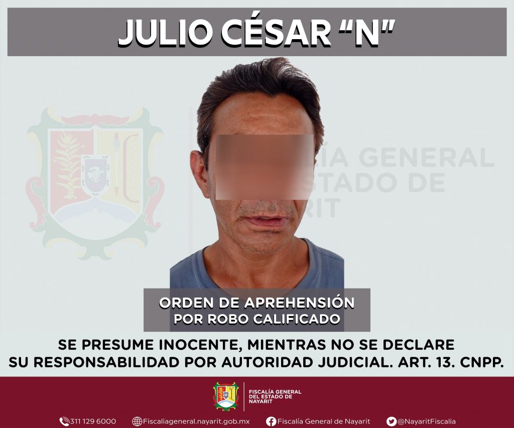 SE LE EJECUTA ORDEN DE APREHENSIÓN POR ROBO CALIFICADO