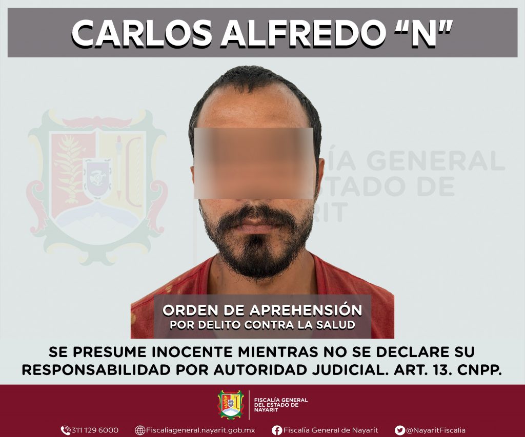 SE LE EJECUTA ORDEN DE APREHENSIÓN POR DELITO CONTRA LA SALUD