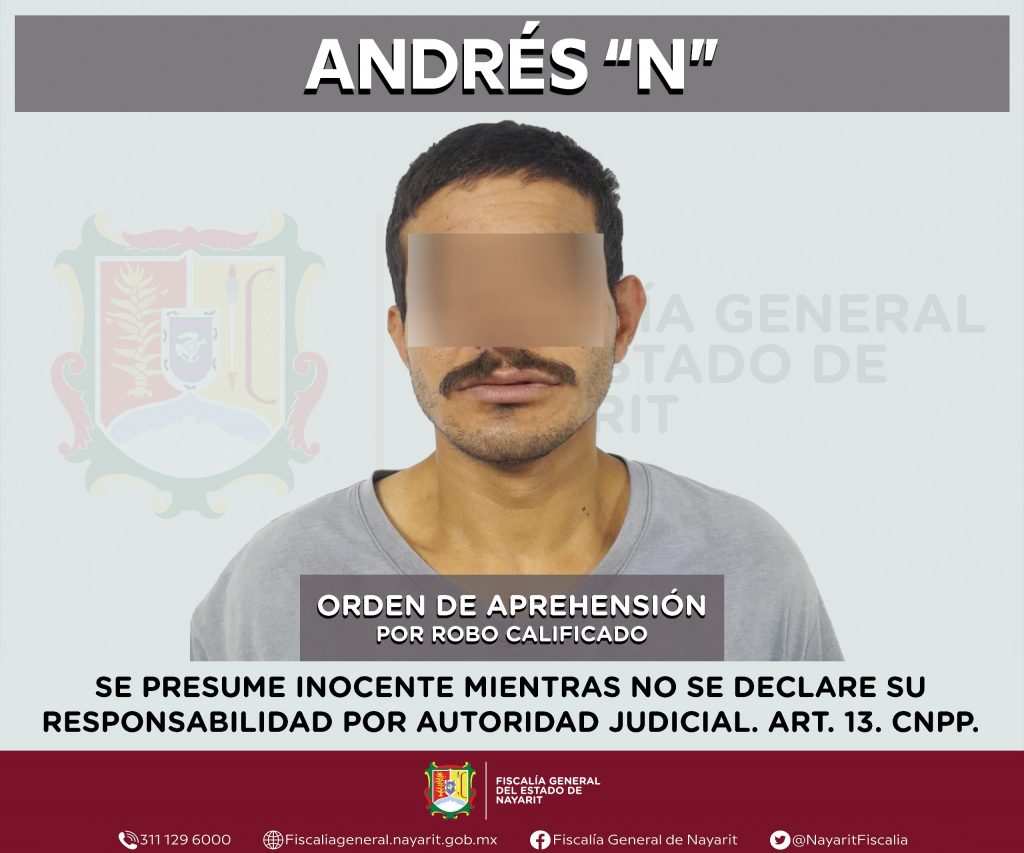 SE LE EJECUTA ORDEN DE APREHENSIÓN POR ROBO CALIFICADO