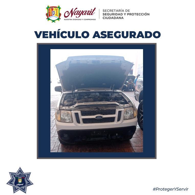 Asegura SSPC un vehículo en Tepic