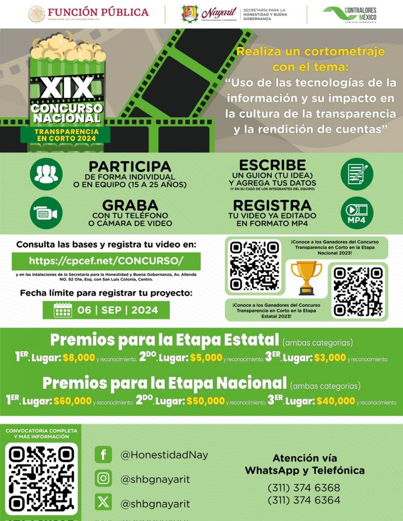 Invita la Secretaría para la Honestidad y Buena Gobernanza a jóvenes a crear cortometrajes sobre transparencia