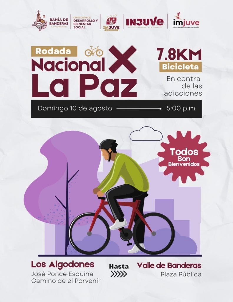 Bahía de Banderas invita a la “Rodada Nacional por la Paz” en contra de las adicciones