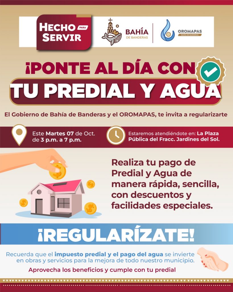 Ponte al Día con tu Predial y Agua en Bahía de Banderas