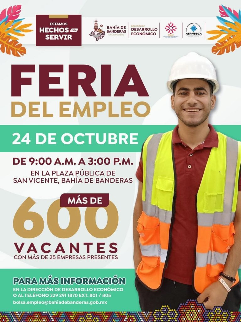 Gobierno de Bahía de Banderas invita a la Feria del Empleo en San Vicente