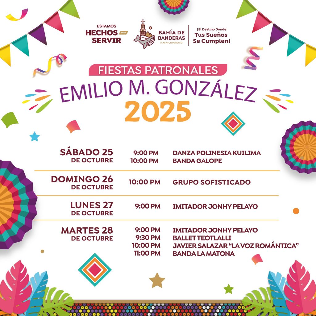 Bahía de Banderas se prepara para celebrar las Fiestas Patronales 2025 en Santa Fe, Altavela y Emilio M. González