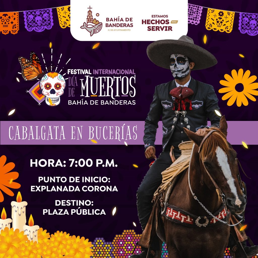 Cabalgata en Bucerías engalana el Festival Internacional de Día de Muertos Bahía de Banderas 2025.