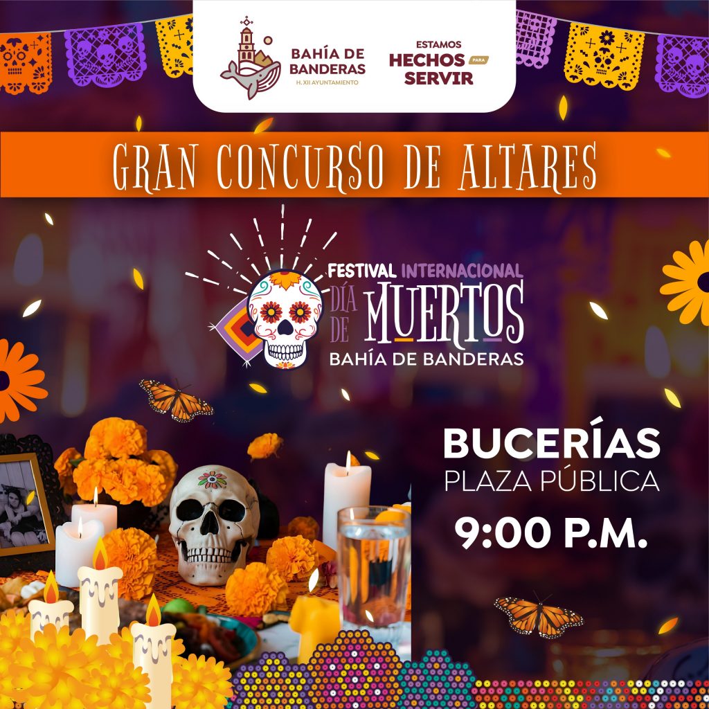Bucerías se llena de luz y color con Gran Concurso de Altares del Día de Muertos
