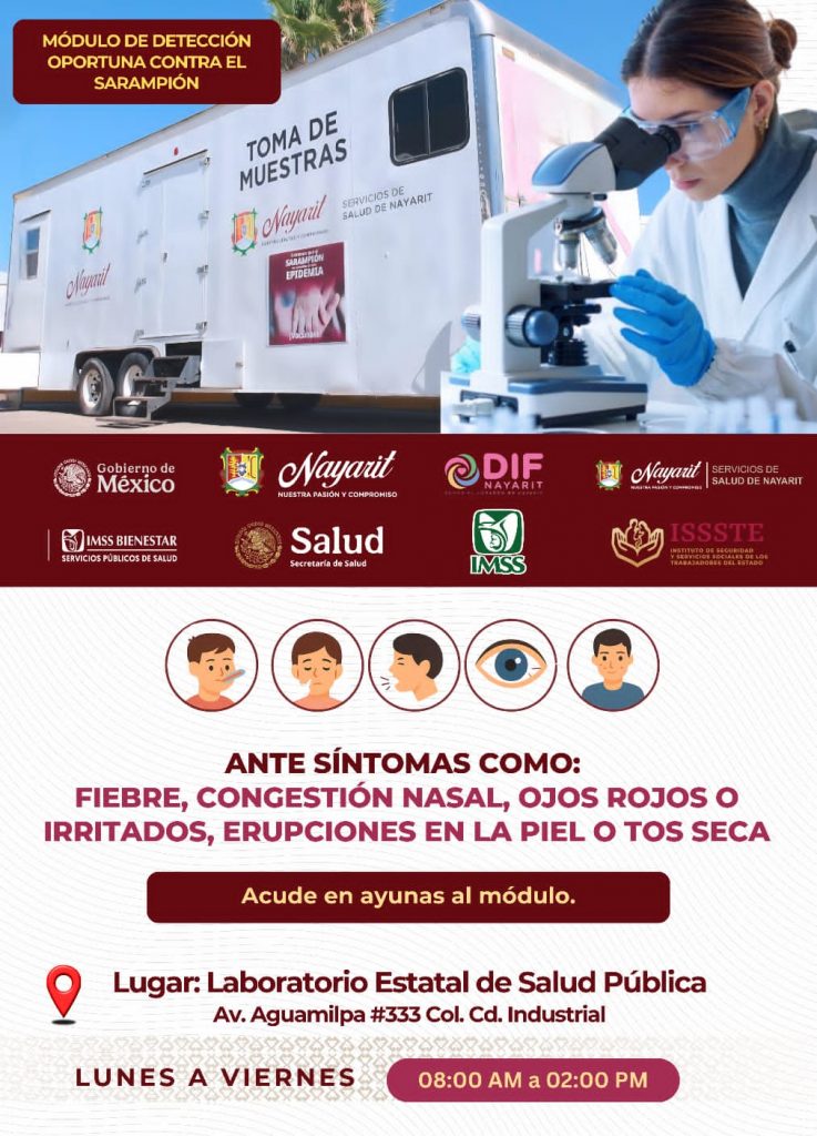 ACUDE AL MÓDULO DE DETECCIÓN OPORTUNA CONTRA EL SARAMPIÓN