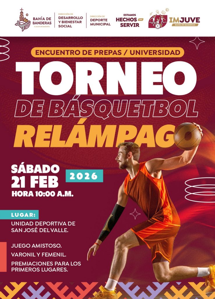 Todo listo para el Torneo Relámpago de Básquetbol en Bahía de Banderas