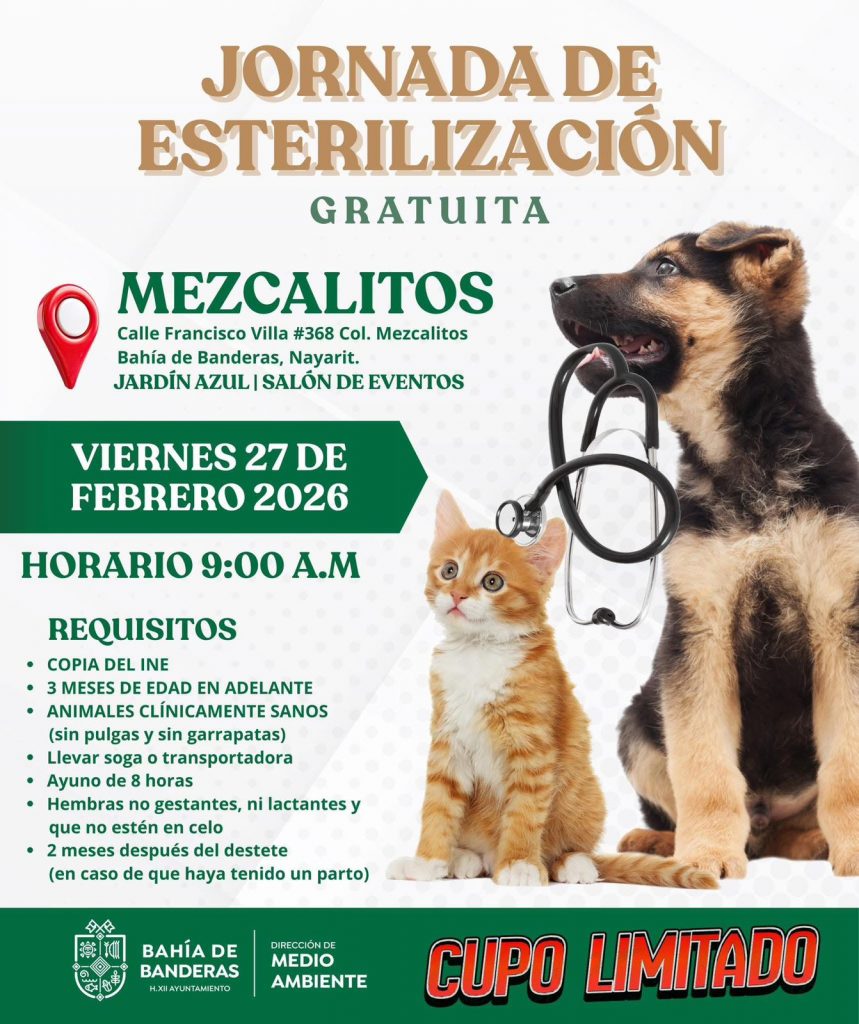 Jornada de Esterilización Gratuita llega a Mezcalitos