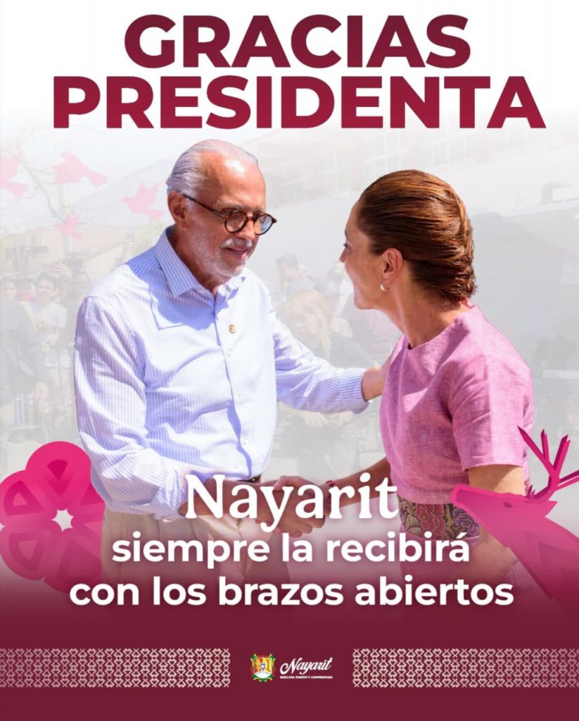 Miguel Ángel Navarro agradece visita de la presidenta Claudia Sheinbaum a Nayarit