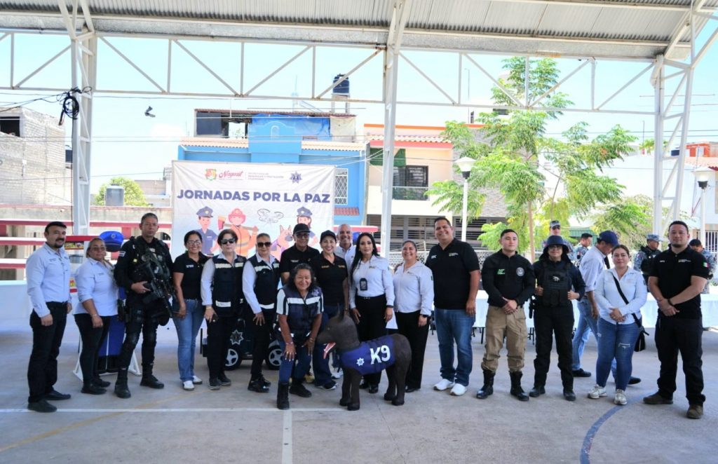 Participa SSPC en Jornadas por la Paz en escuelas primarias de Xalisco con actividades preventivas y demostraciones operativas
