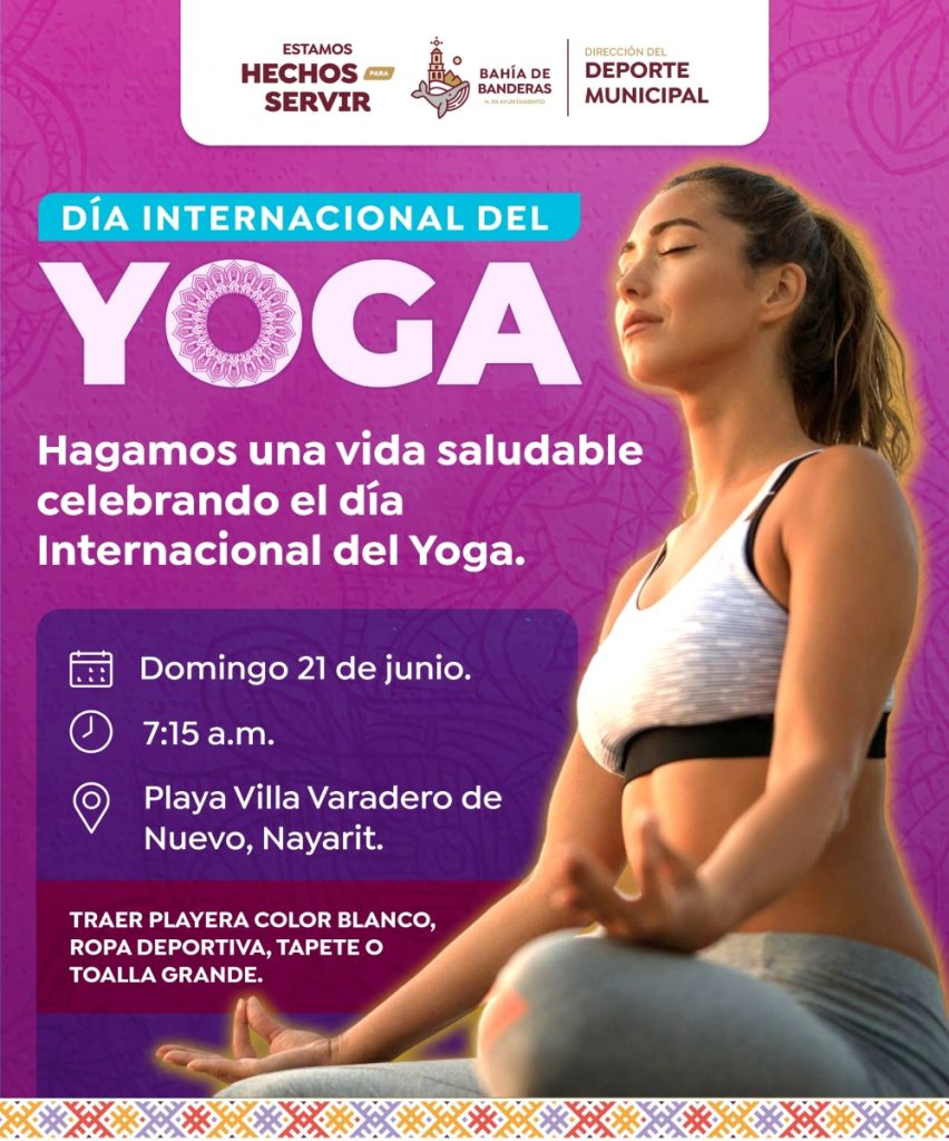 Gobierno de Bahía de Banderas invita a conmemorar el Día Internacional del Yoga con sesión en la playa
